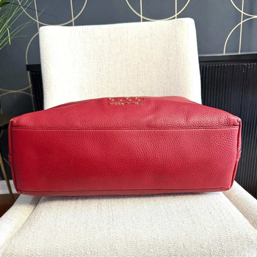 Authentic Gucci dark red leather large tote bag - Picture 13 of 16
